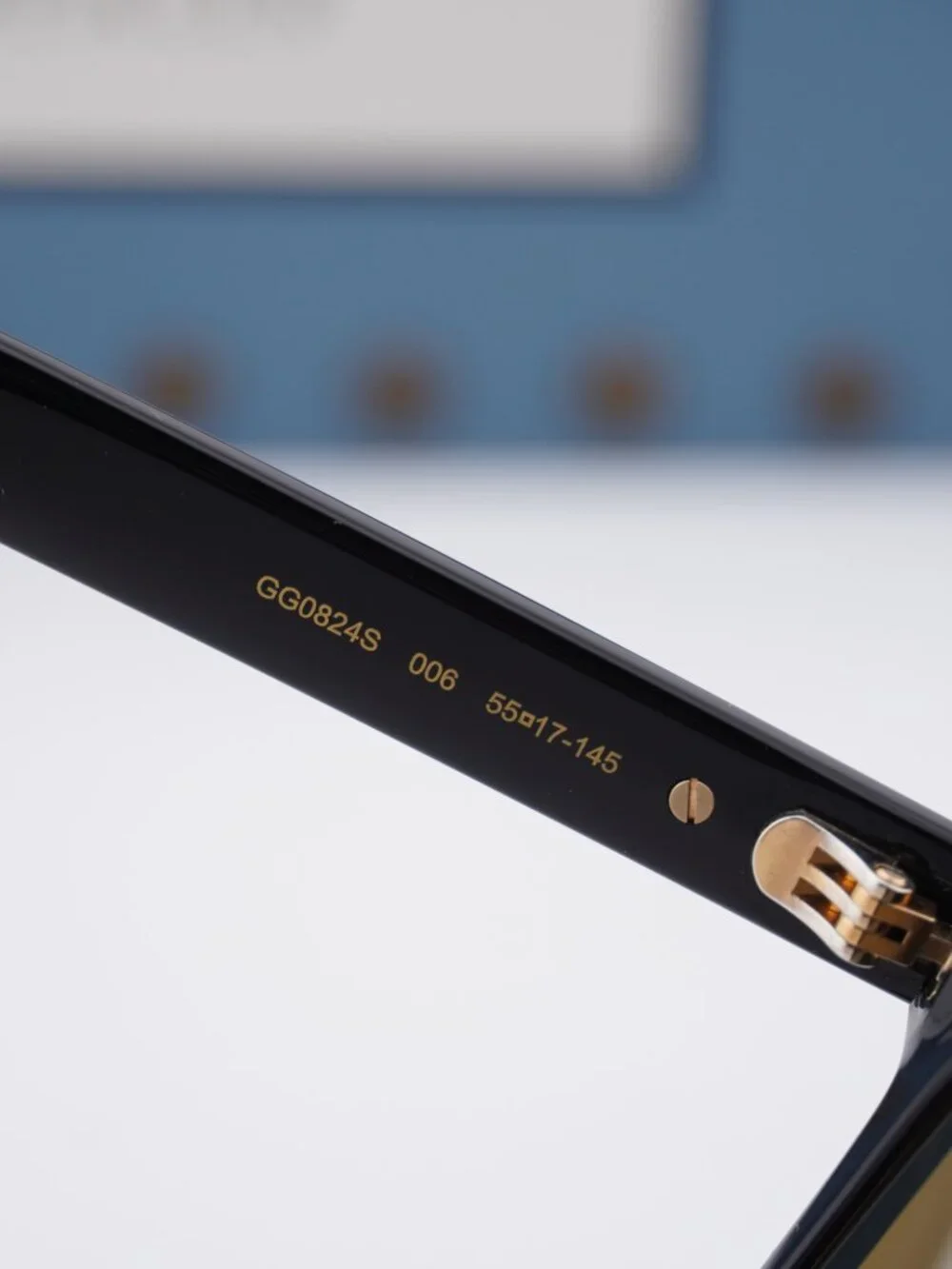 Gucci GG0824S 006 Men Rectangle Sunglasses - Black / Brown